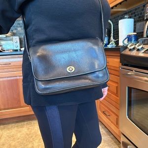 Vintage Coach black leather bag